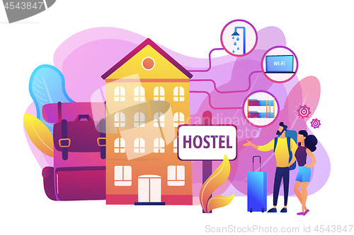 Image of Hostel services concept vector illustration