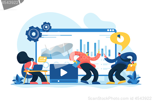 Image of Social media dashboard concept vector illustration