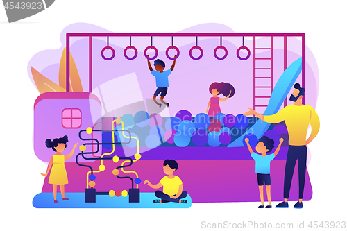 Image of Playroom for kids concept vector illustration