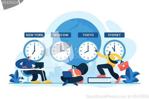 Image of Time zones concept vector illustration