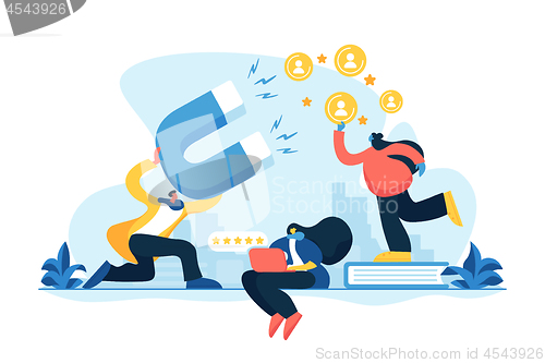 Image of Satisfaction and loyalty concept vector illustration