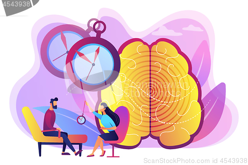 Image of Hypnosis practice concept vector illustration