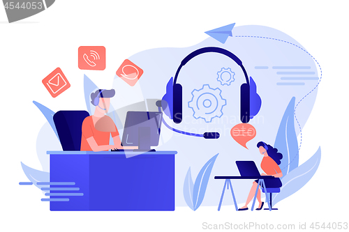 Image of Contact center concept vector illustration.