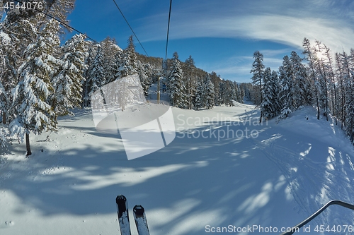 Image of Ski slopes in the mountains