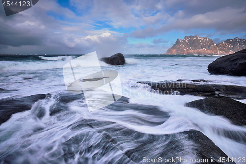 Image of Rocky coast of fjord in Norway