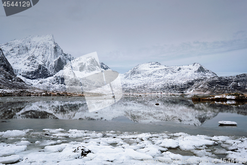 Image of Fjord in winter, Norway