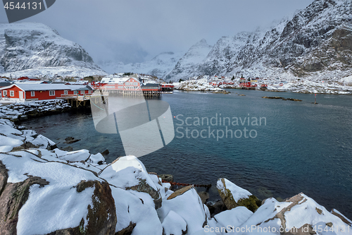 Image of \"A\" village on Lofoten Islands, Norway