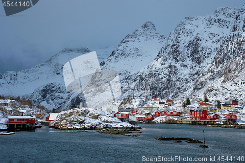 Image of \"A\" village on Lofoten Islands, Norway