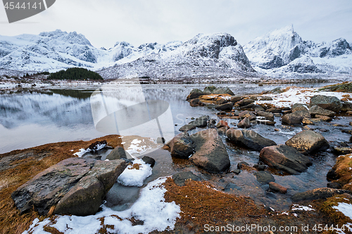 Image of Fjord in winter, Norway