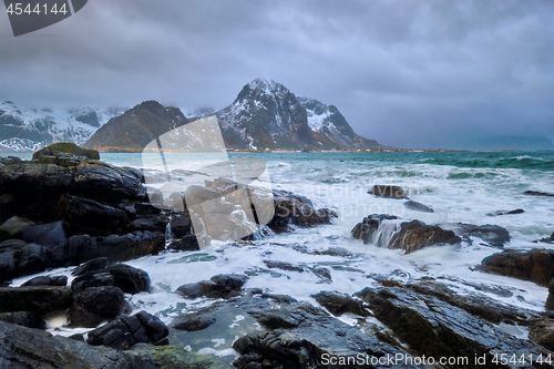 Image of Rocky coast of fjord in Norway