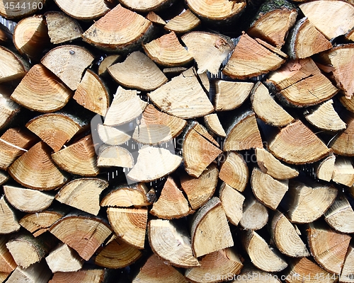 Image of firewood piled logs 