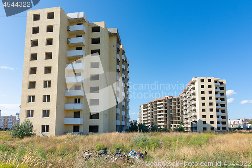 Image of Abandoned illegal construction of a multi-storey residential complex