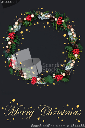 Image of Festive Christmas Wreath Decoration
