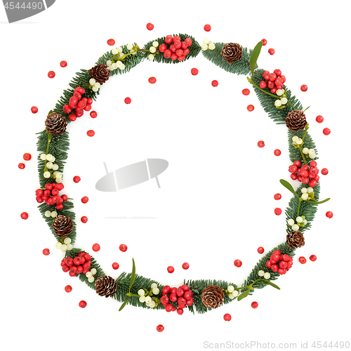 Image of Winter and Christmas Wreath  