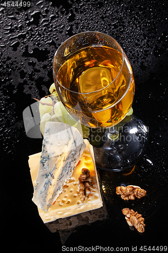 Image of Cheese, Grape And Wine