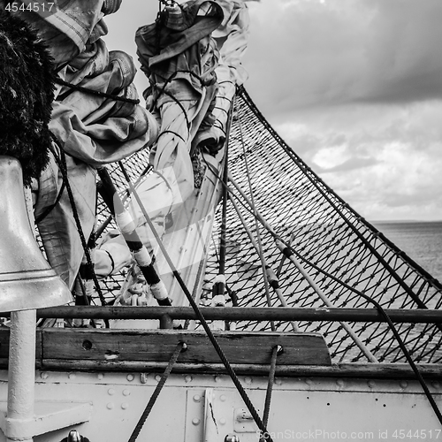 Image of Ship\'s Bell  the old sailboat, close-up