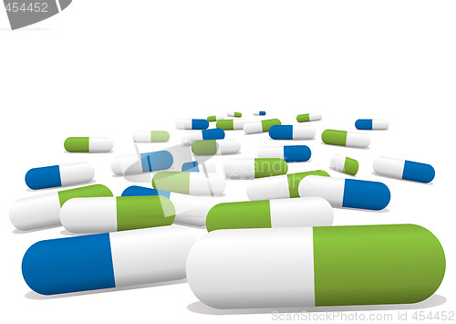 Image of blue green pills