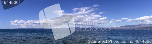 Image of Panorama sky with clouds and water of sea