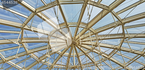 Image of Round Glass roof on a metal structure