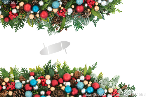 Image of Festive Christmas Background Border