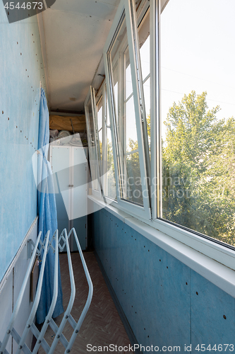 Image of The interior of the long balcony of the apartment