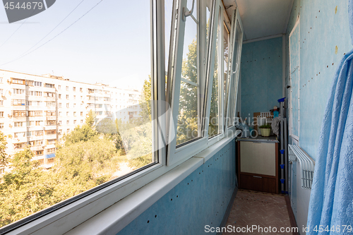 Image of Plastic windows of a multi-storey building glazed plastic windows