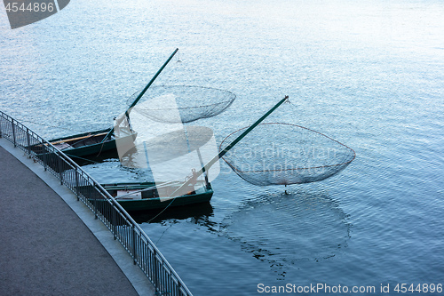 Image of two fishing nets at Stockholm Sweden