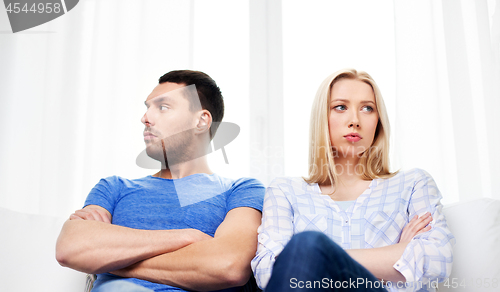 Image of unhappy couple having argument at home