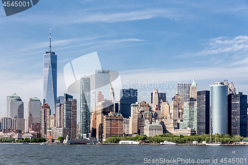 Image of Panoramic view of Lower Manhattan, New York City, USA