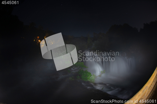 Image of waterfalls in night