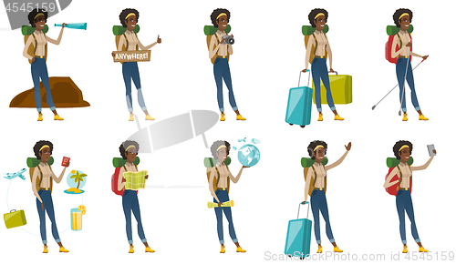 Image of Vector set with traveler characters.