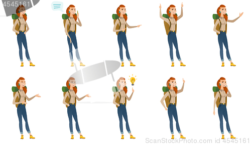 Image of Vector set of traveler characters.