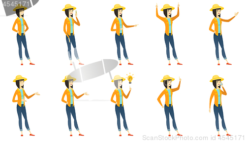 Image of Vector set of illustrations with farmer characters