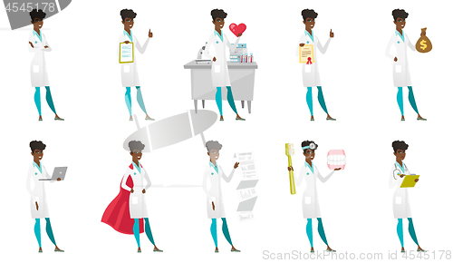 Image of Vector set of doctor characters.