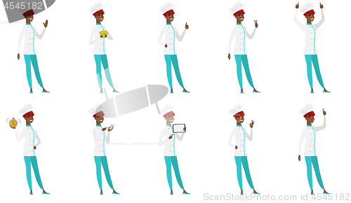 Image of Vector set of chef-cooker characters.