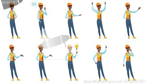 Image of Vector set of builder characters.