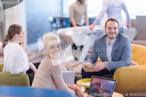 Image of Startup Business Team At A Meeting at modern office building