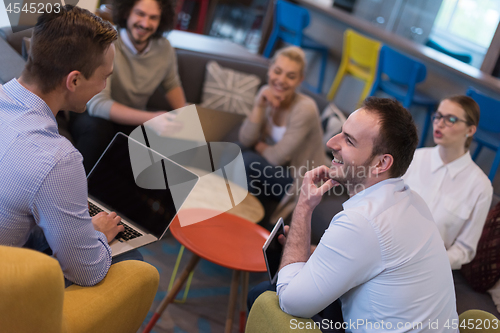 Image of Startup Business Team At A Meeting at modern office building