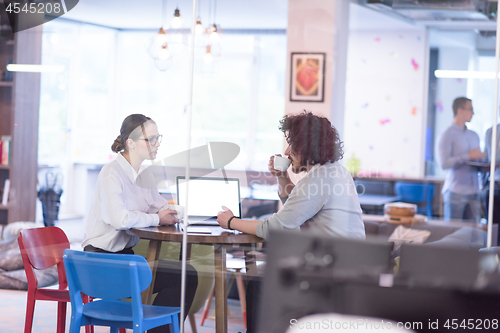 Image of startup Business team Working With laptop in creative office