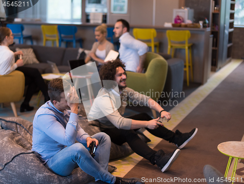 Image of startup Office Workers Playing computer games