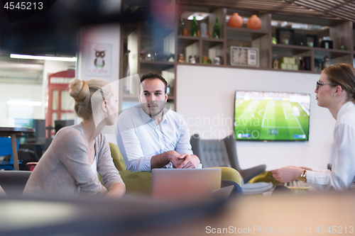 Image of Startup Business Team At A Meeting at modern office building