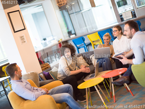 Image of Startup Business Team At A Meeting at modern office building