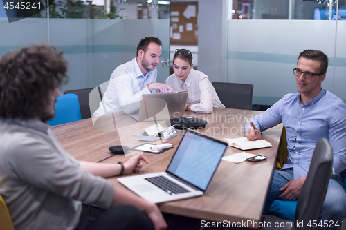 Image of Startup Business Team At A Meeting at modern office building