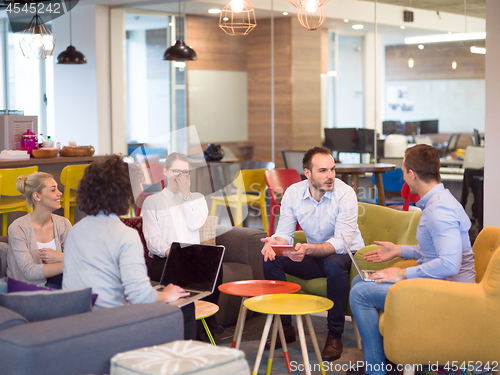Image of Startup Business Team At A Meeting at modern office building