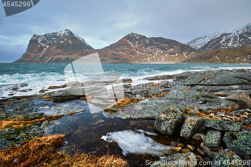 Image of Rocky coast of fjord in Norway