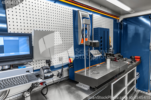 Image of Mobile industrial workshop set up inside of truck