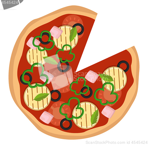 Image of Pizza with colorful vegetablesPrint