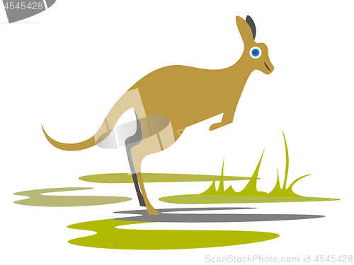 Image of Kangaroo in the wildillustration vector on white background