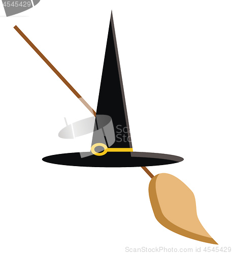 Image of The thin magical witch hat vector or color illustration