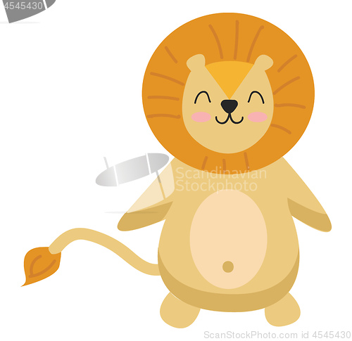 Image of A beaming cartoon lion vector or color illustration